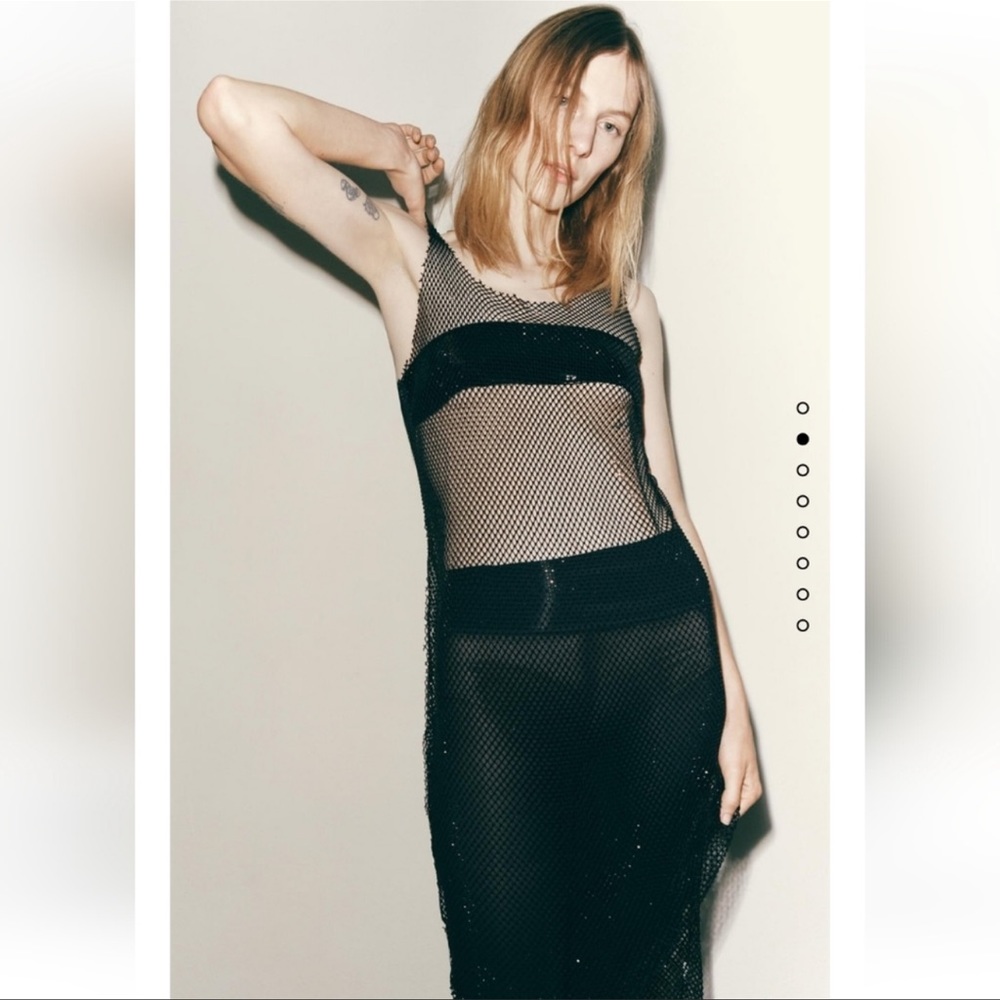 Zara Rhinestone Mesh Dress - Picture 2 of 5